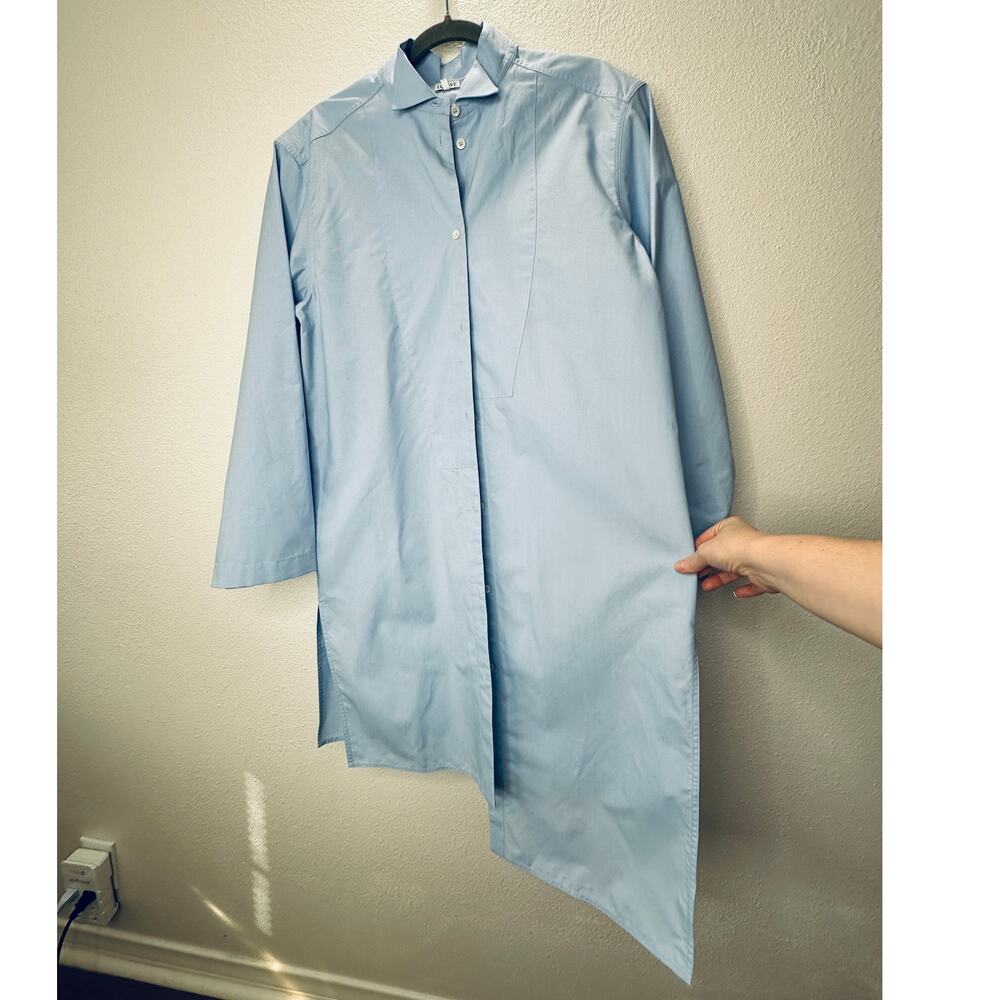 Loewe Light Blue Front Button Split Side Asymmetr… - image 4